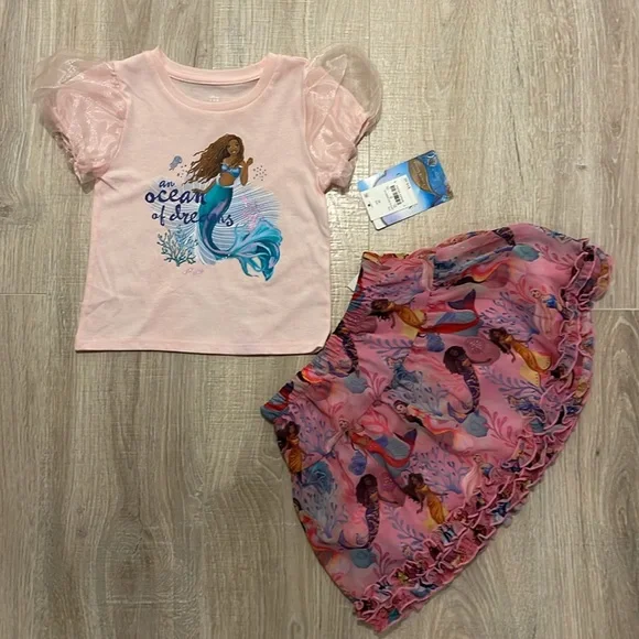 Two piece little mermaid skirt and t shirt, size 4t, new with tags. Never worn. - Picture 2 of 5